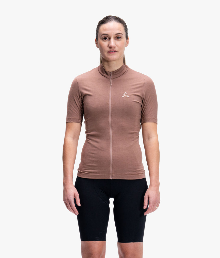 Women's Ashlu Merino Short Sleeve Jersey -Toffee
