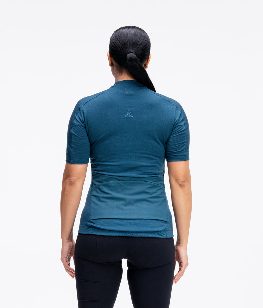 Women's Ashlu Merino Short Sleeve Jersey - Deep Sea