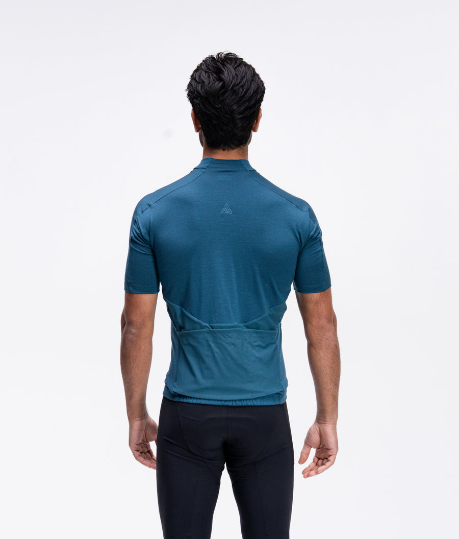 Men's Ashlu Merino Short Sleeve Jersey - Deep Sea