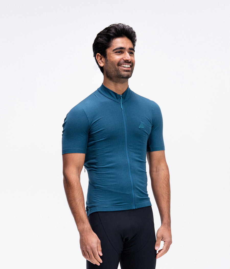 Men's Ashlu Merino Short Sleeve Jersey - Deep Sea