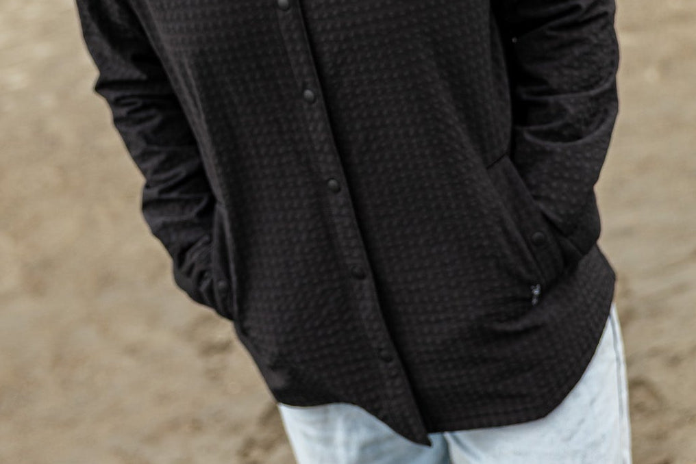 Hand pockets with snap closure