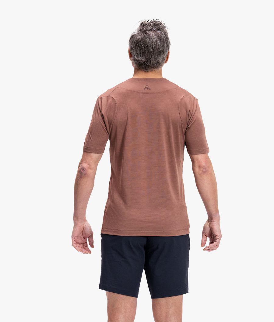 Men's Desperado Merino Short Sleeve Shirt - Toffee